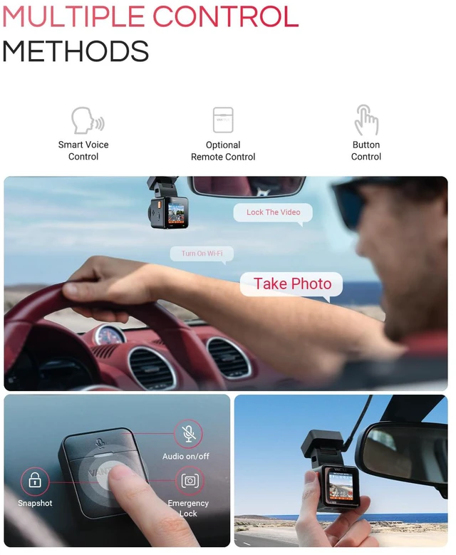 Alt view image 7 of 7 - E1 Pro 4K Mini Dash Cam Front, STARVIS 2 PlatePix HDR Night Vision Car Camera, Built-in 5G WiFi GPS, 1.54'' IPS Screen, Voice Control, 24/7 Buffered Parking Mode, Support 1TB Max