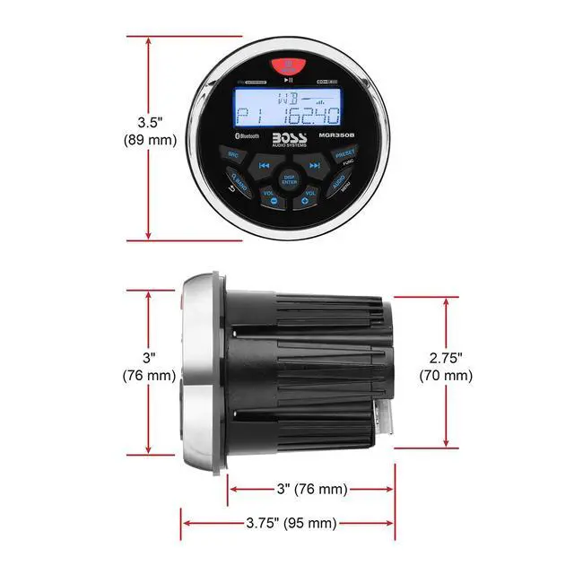 Alt view image 4 of 6 - MGR350B Amplified Bluetooth Boat Gauge Receiver, No DVD