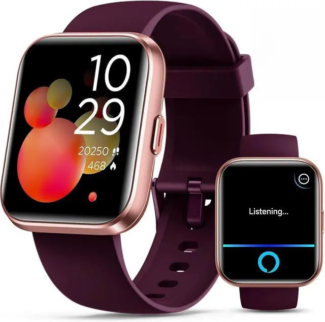 Main image of Smart Watches for Women, Smart Watch for Android Phones & iPhone, Fitness Watches for Women with Alexa, Call & Notification Alerts, Tracks Heart Rate/Sleep Smartwatches (Dark Purlple, 1.8 inches)