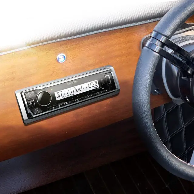 Alt view image 6 of 7 - KMR-M332BT Car & Marine Stereo - Single Din, Bluetooth Audio, USB MP3, Aux in, AM FM Radio SiriusXM Ready, Weatherproof, Multi Color Illumination