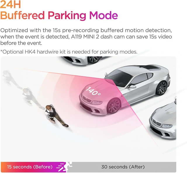 Alt view image 3 of 7 - Dash Cam A119 Mini 2, STARVIS 2 Sensor, 2K 60fps/HDR 30fps Voice Control Car Dash Camera with 5GHz Wi-Fi GPS, Night Vision 2.0, 24H Parking Mode, Supercapacitor (SD Card Not Included)