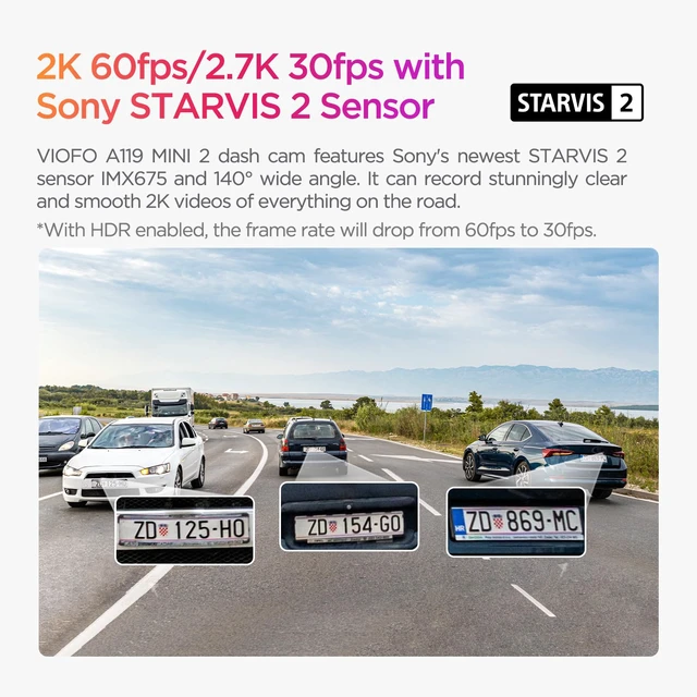 Alt view image 6 of 7 - Dash Cam A119 Mini 2, STARVIS 2 Sensor, 2K 60fps/HDR 30fps Voice Control Car Dash Camera with 5GHz Wi-Fi GPS, Night Vision 2.0, 24H Parking Mode, Supercapacitor (SD Card Not Included)