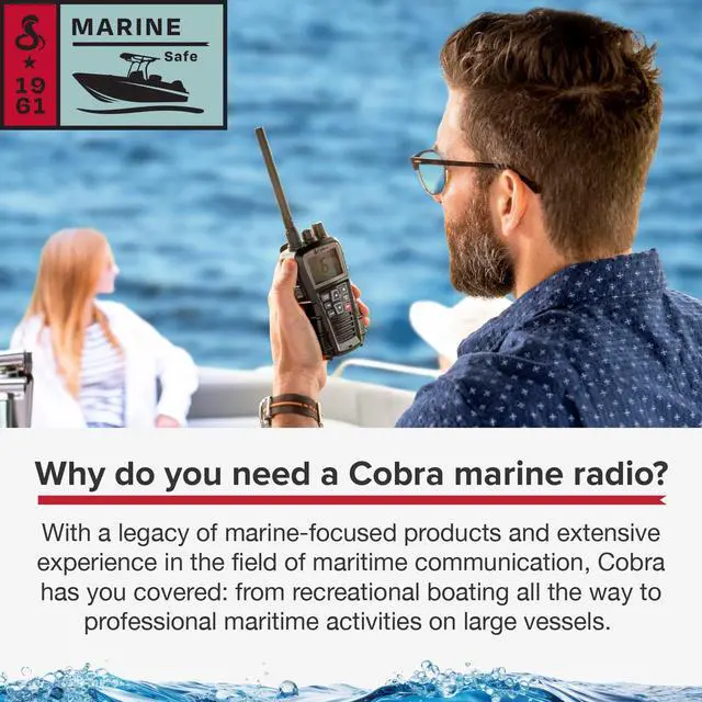 Alt view image 5 of 7 - BlueBound 350 VHF Handheld Marine Radio, Black 6-Watt, Floats | Long Range, NOAA Weather Alerts, International Functionality, IPX7 Waterproof, USB-C, Submersible, LCD Screen, Belt Clip