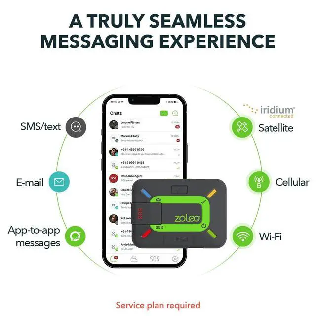 Alt view image 2 of 7 - Satellite Communicator Two-Way Global SMS Text Messenger & Email, Emergency SOS Alerting, Check-in & GPS Location Android iOS Smartphone Accessory
