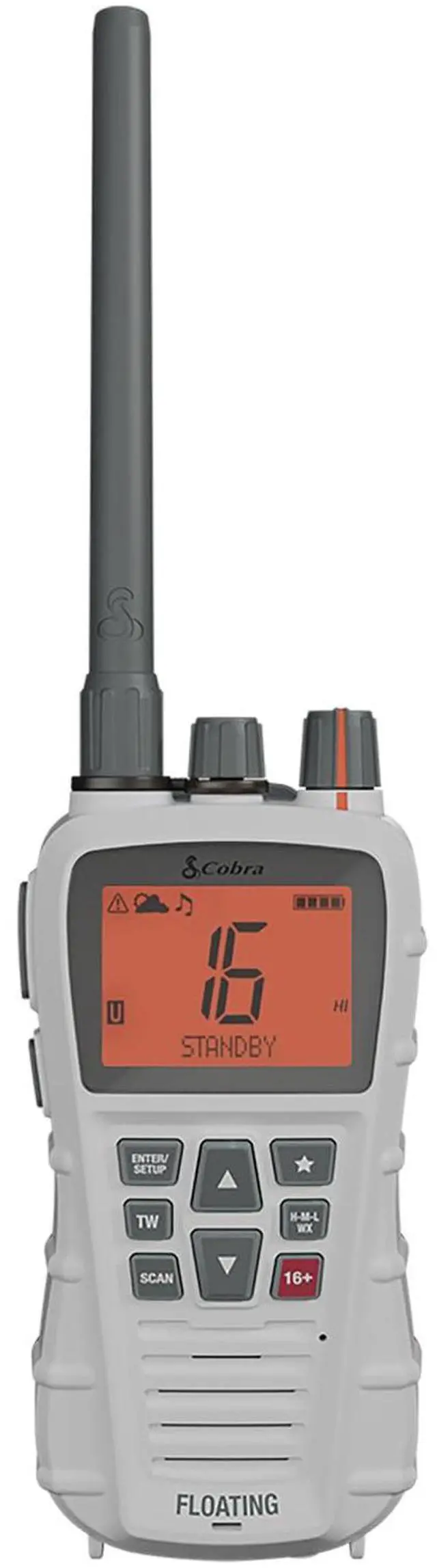 Main image of BlueBound 350 VHF Handheld Marine Radio - White, 6-Watt, Floats | Long Range, NOAA Weather Alerts, International Functionality, IPX7 Waterproof, USB-C, Submersible, LCD Screen, Belt Clip