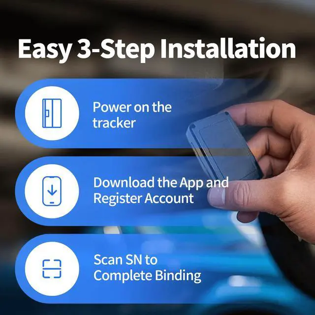 Alt view image 6 of 7 - GPS Tracker for Vehicles, No Monthly Fee, No Subscription, Real-Time Location, Long Battery Life, Hidden Magnetic Tracking Device for Cars, Trip History, GeoFence, Driving Alerts, Global Coverage