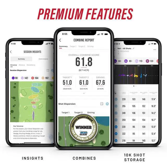 Alt view image 3 of 7 - Mobile Launch Monitor Golf Simulator | MLM iPhone & iPad Only | Indoor & Outdoor Swing Analyzer & Tracker | GPS Satellite View | Ball Speed, Club Speed & Launch Angle Data