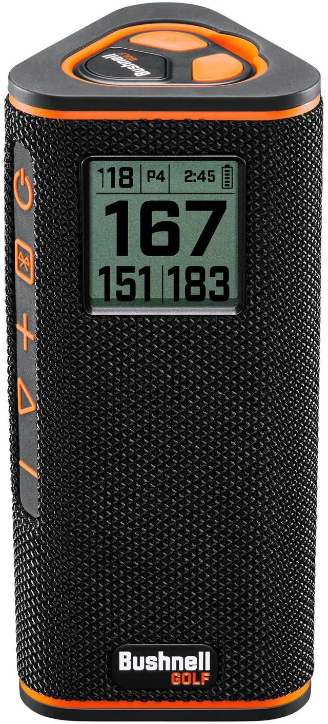 Main image of Golf Wingman View Golf Speaker | GPS Audible & Visual Distances, Hazard Detection, Remote Control, Magnetic Cart Mount
