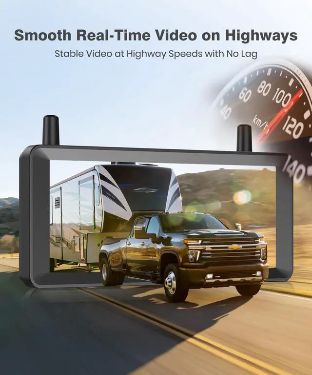 Alt view image 3 of 7 - Wireless RV Backup Camera, 30Min Plug and Play Setup | Smooth Live View Even Past 60ft, 7.2" 1080P DVR Monitor, IR Night Vision Backup Camera for Pre-Wired RV, 5th Wheel, Trailer