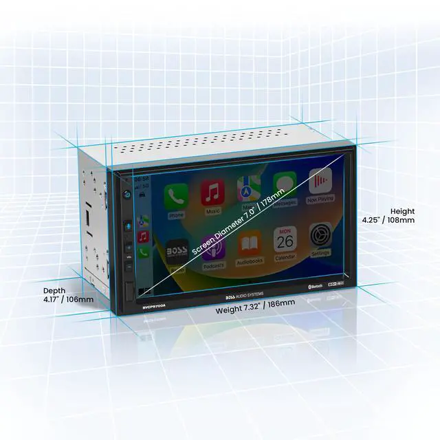 Alt view image 4 of 6 - BVCP9700A CarPlay Android Car Stereo, 7 Inch Touchscreen