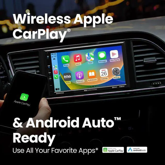 Alt view image 3 of 6 - BVCP9700A CarPlay Android Car Stereo, 7 Inch Touchscreen