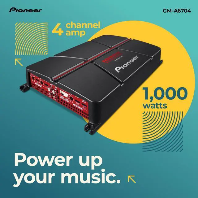 Alt view image 2 of 6 - GM-A6704 1000W Max Class AB Bridgeable 4-Channel Car Amplifier | High-/Low-Pass Filters