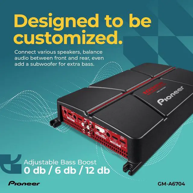 Alt view image 3 of 6 - GM-A6704 1000W Max Class AB Bridgeable 4-Channel Car Amplifier | High-/Low-Pass Filters