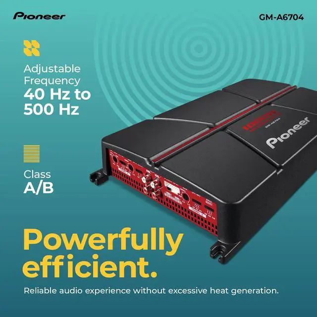 Alt view image 4 of 6 - GM-A6704 1000W Max Class AB Bridgeable 4-Channel Car Amplifier | High-/Low-Pass Filters