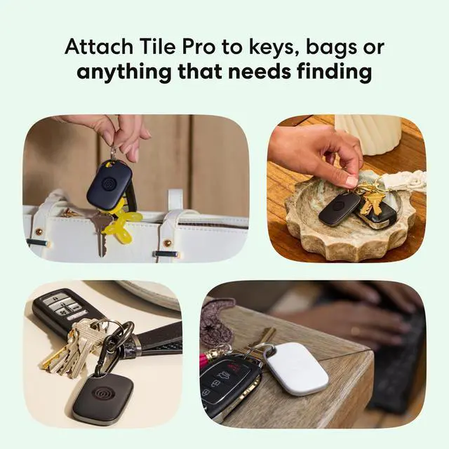 Alt view image 2 of 6 - Tile Pro - Powerful Bluetooth Tracker, Key Finder and Item Locator for Keys, Bags and More. Both iOS and Android Compatible. Phone Finder. 1-Pack (Black)