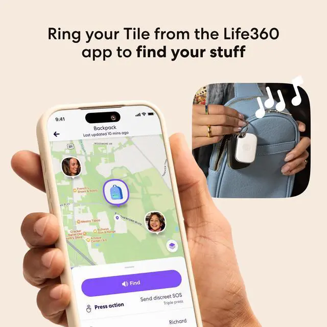 Alt view image 3 of 6 - Tile Pro - Powerful Bluetooth Tracker, Key Finder and Item Locator for Keys, Bags and More. Both iOS and Android Compatible. Phone Finder. 1-Pack (Black)