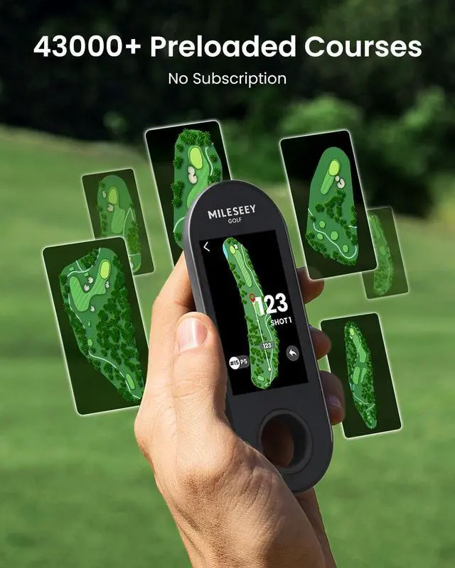 Alt view image 3 of 7 - GeneSonic Go Golf GPS Handheld with 43K+ Courses (No Subscription) | Magnetic Golf Rangefinder Yardage Device, 3" Full-Color Touchscreen, Layup/FCB/Hazard Distances, 10H Battery, IP67 Waterproof