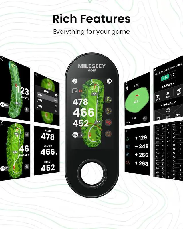 Alt view image 4 of 7 - GeneSonic Go Golf GPS Handheld with 43K+ Courses (No Subscription) | Magnetic Golf Rangefinder Yardage Device, 3" Full-Color Touchscreen, Layup/FCB/Hazard Distances, 10H Battery, IP67 Waterproof