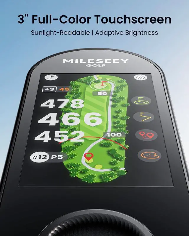 Alt view image 6 of 7 - GeneSonic Go Golf GPS Handheld with 43K+ Courses (No Subscription) | Magnetic Golf Rangefinder Yardage Device, 3" Full-Color Touchscreen, Layup/FCB/Hazard Distances, 10H Battery, IP67 Waterproof