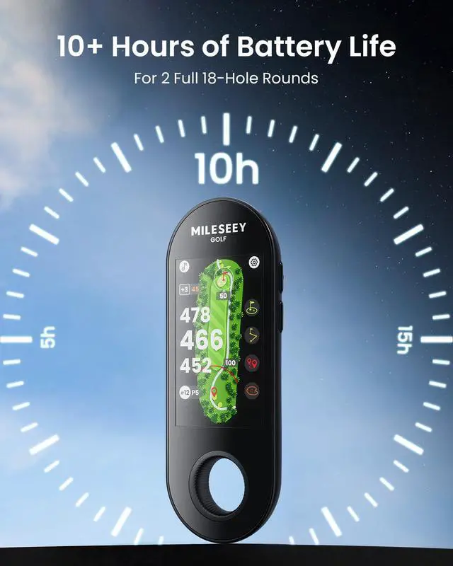 Alt view image 7 of 7 - GeneSonic Go Golf GPS Handheld with 43K+ Courses (No Subscription) | Magnetic Golf Rangefinder Yardage Device, 3" Full-Color Touchscreen, Layup/FCB/Hazard Distances, 10H Battery, IP67 Waterproof