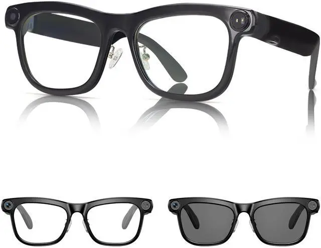 Main image of AI Smart Glasses with 13MP Camera & Real-Time Translation,4K HD Video Recording for Vlogging, Voice Assistant, Open-Ear Audio, Photochromic Lenses for Business and Travel