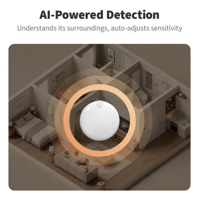 Alt view image 4 of 7 - Presence Sensor FP300 Wireless 5-in-1 Motion Sensor with mmWave | PIR, Light, Temperature & Humidity Detection, Thread & Zigbee, Supports HomeKit, Home Assistant, Alexa, Google Home