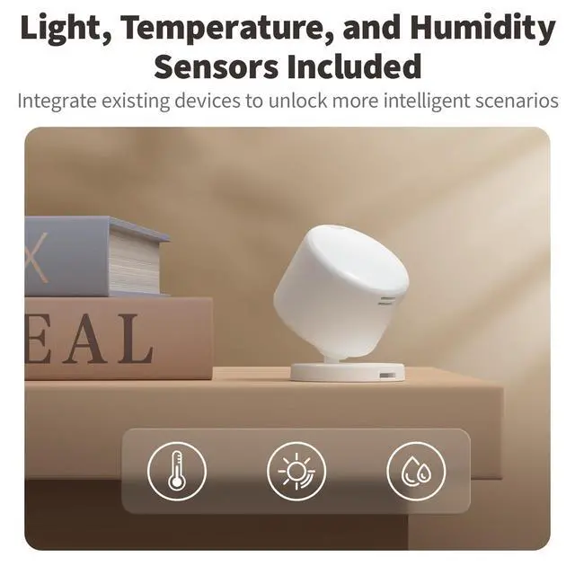 Alt view image 5 of 7 - Presence Sensor FP300 Wireless 5-in-1 Motion Sensor with mmWave | PIR, Light, Temperature & Humidity Detection, Thread & Zigbee, Supports HomeKit, Home Assistant, Alexa, Google Home