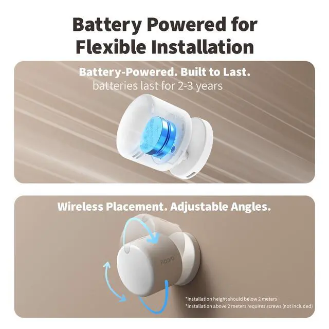 Alt view image 7 of 7 - Presence Sensor FP300 Wireless 5-in-1 Motion Sensor with mmWave | PIR, Light, Temperature & Humidity Detection, Thread & Zigbee, Supports HomeKit, Home Assistant, Alexa, Google Home