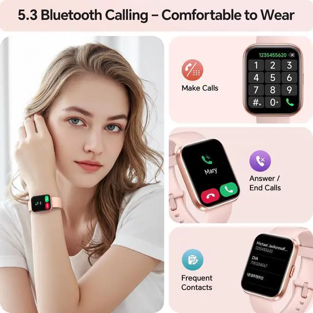 Alt view image 2 of 7 - Smart Watches for Women, 1.85" HD Smartwatch Compatible iPhone/Samsung/Android (Answer/Make), Fitness Tracker with Heart Rate/Sleep/SpO2 Monitor, Smart Watch 3ATM Waterproof, 120+ Sport Modes, Alexa