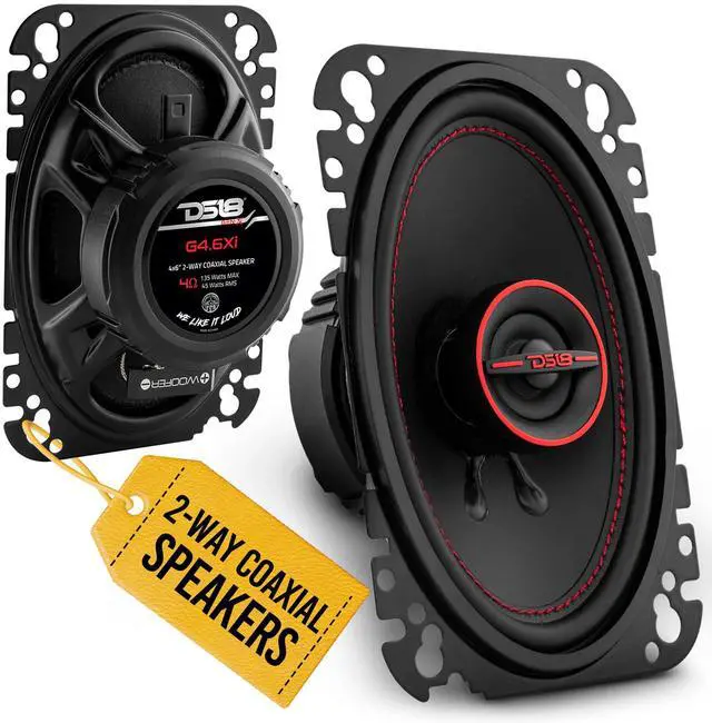 Main image of GEN-X4.6 Coaxial Speaker - 4x6, 2-Way, 135W Max, 45W RMS, Black Paper Cone, Mylar Dome Tweeter, 4 Ohms - Clarity Unparalled by Other Speakers in Their Class (2 Speakers)