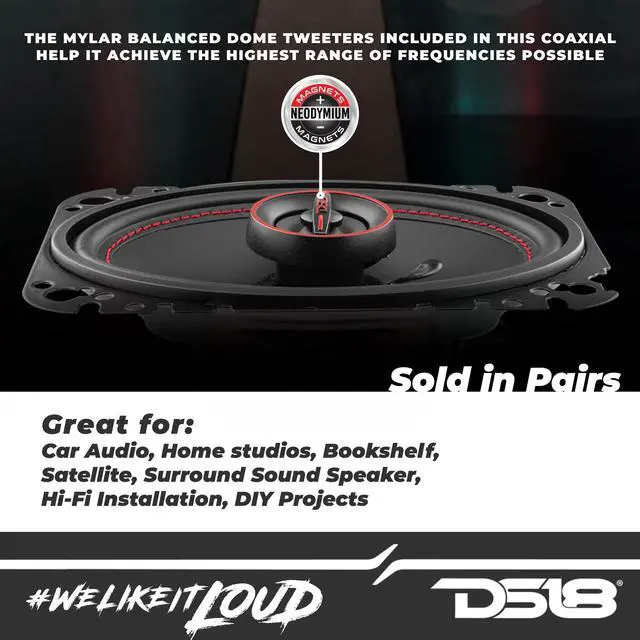 Alt view image 3 of 7 - GEN-X4.6 Coaxial Speaker - 4x6, 2-Way, 135W Max, 45W RMS, Black Paper Cone, Mylar Dome Tweeter, 4 Ohms - Clarity Unparalled by Other Speakers in Their Class (2 Speakers)