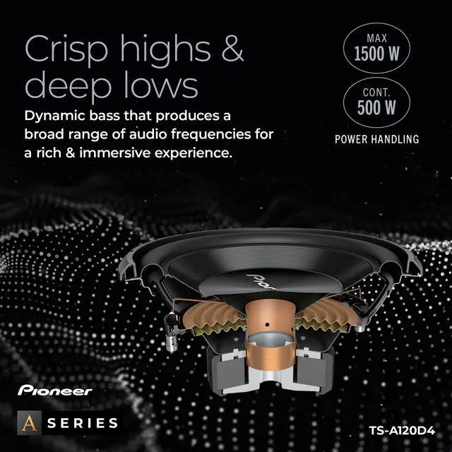 Alt view image 4 of 6 - A-Series TS-A120D4 12" Subwoofer 1500W Max