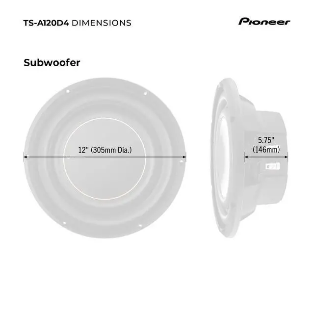 Alt view image 6 of 6 - A-Series TS-A120D4 12" Subwoofer 1500W Max