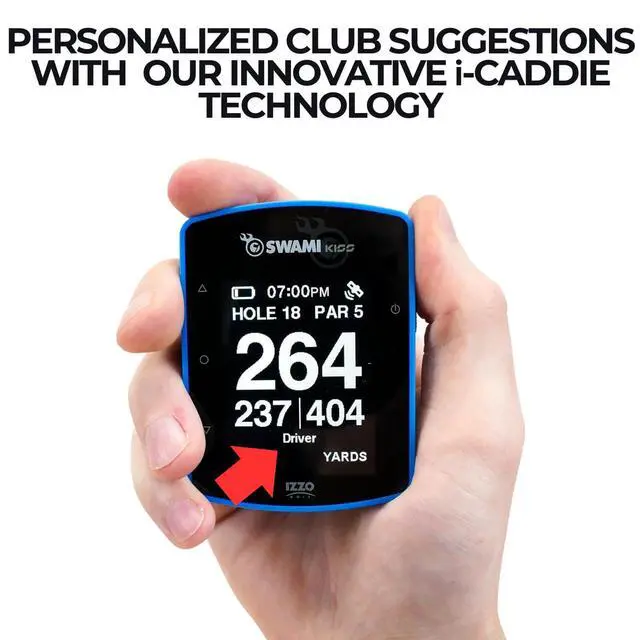 Alt view image 3 of 7 - Swami KISS 2.0 Handheld Golf GPS Ragnefinder with Integrated Magnets - Blue | Integrated magnets, two display modes, preloaded course data