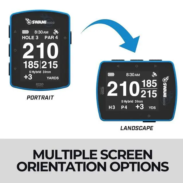 Alt view image 4 of 7 - Swami KISS 2.0 Handheld Golf GPS Ragnefinder with Integrated Magnets - Blue | Integrated magnets, two display modes, preloaded course data