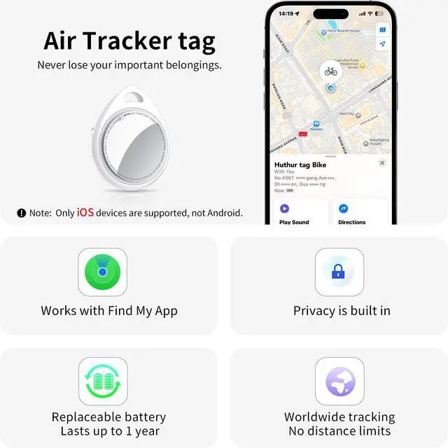 Alt view image 4 of 7 - Tracker Tags-16 Pack, 5.3 Bluetooth Tracker Work with Apple Find My (iOS Only), 100dB Sound Finder, Smart Tags with Keychain/Lanyard, Item Finder for Luggage/Key/Suitcase, Replaceable Battery