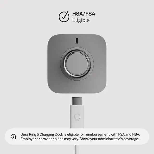 Alt view image 3 of 4 - Ring 5 - Standard Charger - Size 8 - Charging Dock and USB-C Cable - Charges Ring 5 for 6-9 Days