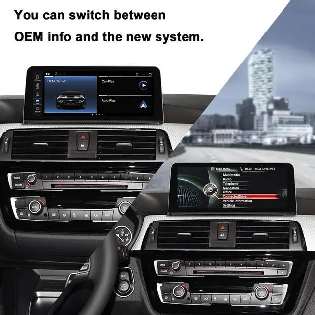 Alt view image 4 of 7 - Linux Screen for BMW 2012-2017 F30 F31 F32 F33 F34 F35 F20 F21 F22 ID4 NBT CIC, Support iOS 26 Wired and Wireless CarPlay Retrofit Android Auto 328i 320i Accessories Radio
