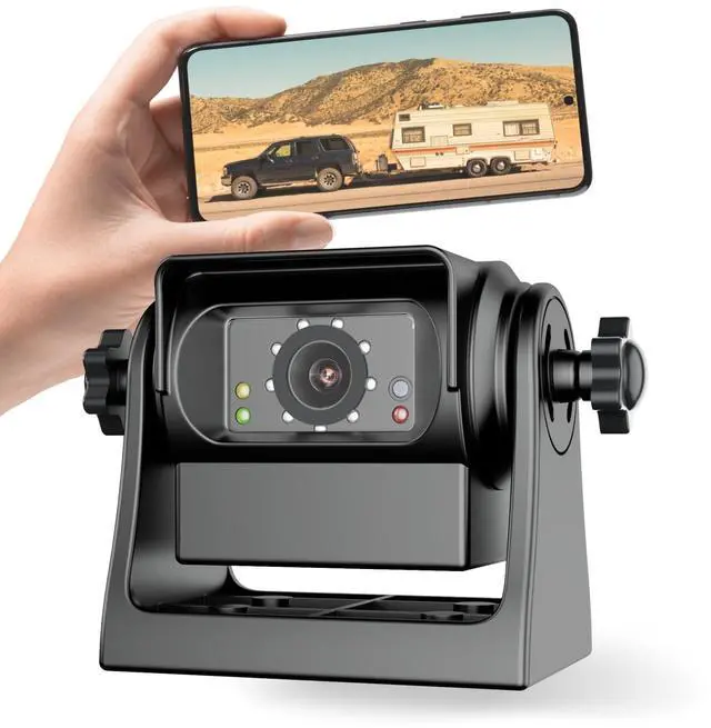 Main image of Strong Magnetic Wireless Backup Camera for iPhone Android, WiFi Hitch Camera Rechargeable Battery for Hitch Gooseneck Travel Boat Horse Trailer Truck Camper RV Front Rear View Reverse Back up