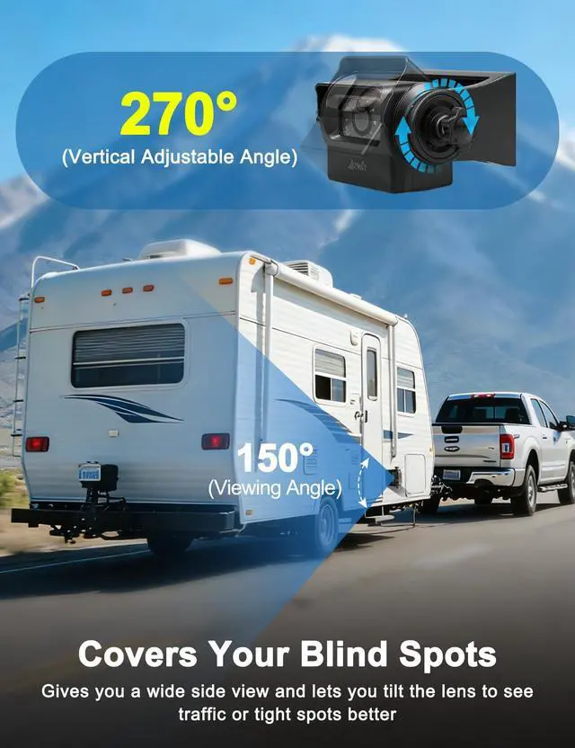 Alt view image 4 of 7 - Strong Magnetic Wireless Backup Camera for iPhone Android, WiFi Hitch Camera Rechargeable Battery for Hitch Gooseneck Travel Boat Horse Trailer Truck Camper RV Front Rear View Reverse Back up