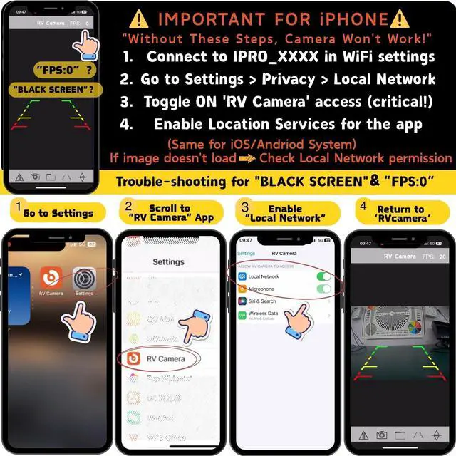 Alt view image 6 of 7 - Strong Magnetic Wireless Backup Camera for iPhone Android, WiFi Hitch Camera Rechargeable Battery for Hitch Gooseneck Travel Boat Horse Trailer Truck Camper RV Front Rear View Reverse Back up