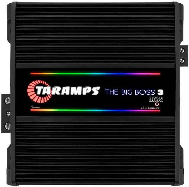 Main image of Taramps The Big Boss 3 Black 3000W RMS Monoblock Class D Car Amplifier | Automatically adapts from 0.5 to 2 Ohms with Smart Technology for maximum flexibility and powerful bass performance