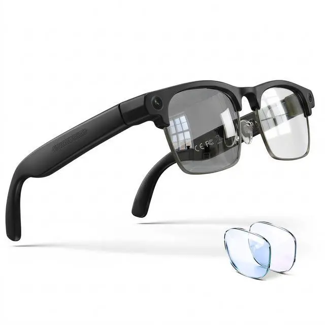 Main image of 4K AI Smart Glasses with Camera, Bluetooth Call & Translation for Men Women | Video Recording Glasses | Voice Assistant | Music | IP65 Waterproo | Life Vlog Travel |Blue Light+Photochromic Lens