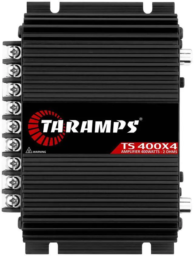 Main image of Taramps TS 400X4 Black 2 Ohms 400W RMS 4-Channel Car Audio Amplifier | High-Level and RCA inputs, bridgeable channels, built-in crossover and compact Class D design for flexible installations