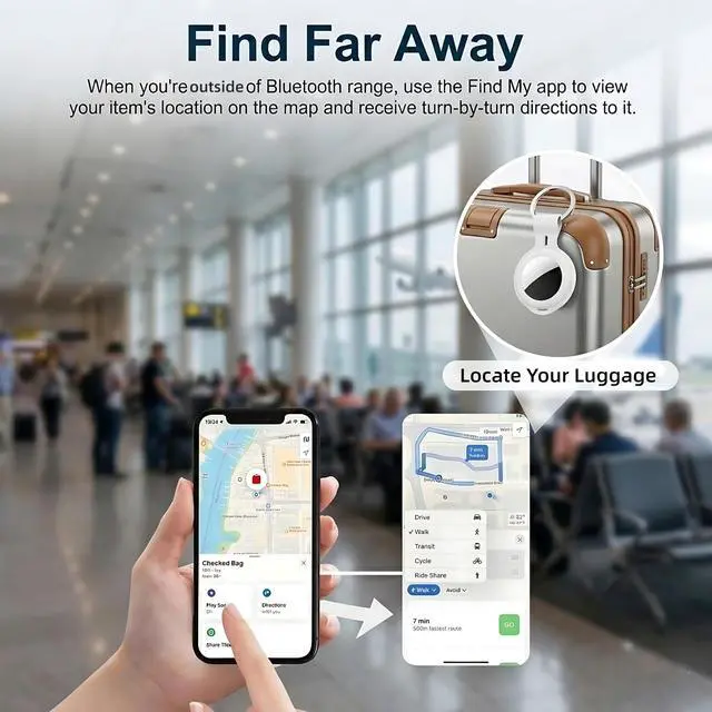 Alt view image 5 of 7 - 4 Pack Smart Tracker Tags MFi Certified Item Finder Apple Find My iOS Only | Bluetooth Air Worldwide Tracking Tracker Tags Waterproof Key Finder Locator with Sound for Luggage Wallet Pets Dogs Cats