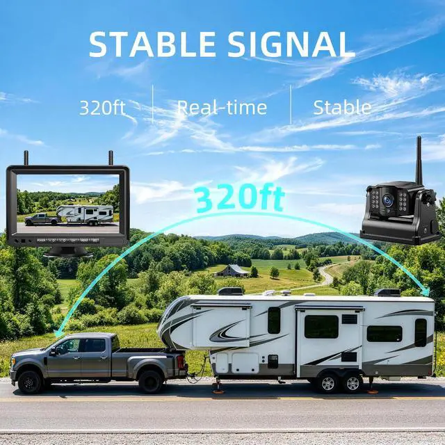 Alt view image 5 of 7 - Dual Magnetic Wireless Backup Cameras - HD1080P 7 DVR Monitor, Stable Signal for RV/Trailer/Truck/Tractor/Camper/Hitch/Travel, 1-Min Install-Free, Clear Night Vision Back Up Camera (ACT702)