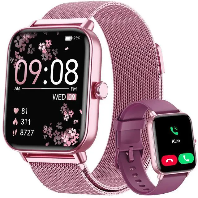 Main image of Smart Watches for Women (Calls/SMS/Reminders), 1.85" HD Alexa Smart Watch for Android Phones & iphone Compatible, 120+ Sport Modes Fitness Watch, Heart Rate/SpO2/Sleep Tracker, 3ATM Fitness Trackers