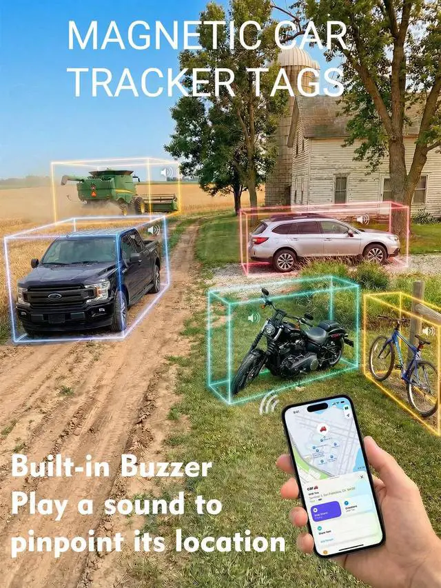 Alt view image 3 of 7 - Air Tracker Tag Hidden Ultra Magnetic Finder for Vehicles, | No Monthly Fee | 5-Year Battery | Works with Apple Find My (iOS Only), for Car, Truck, Motorcycle, Equipment 4Pack Black