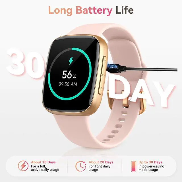 Alt view image 7 of 7 - Smart Watch for Women, Answer/Make Call, 1.85" AMOLED Always-On Screen Smartwatch for iPhone & Android, 3ATM Waterproof Fitness Tracker with Heart Rate/Sleep/SpO2 Monitor, 120+ Sport Modes, 2 Bands
