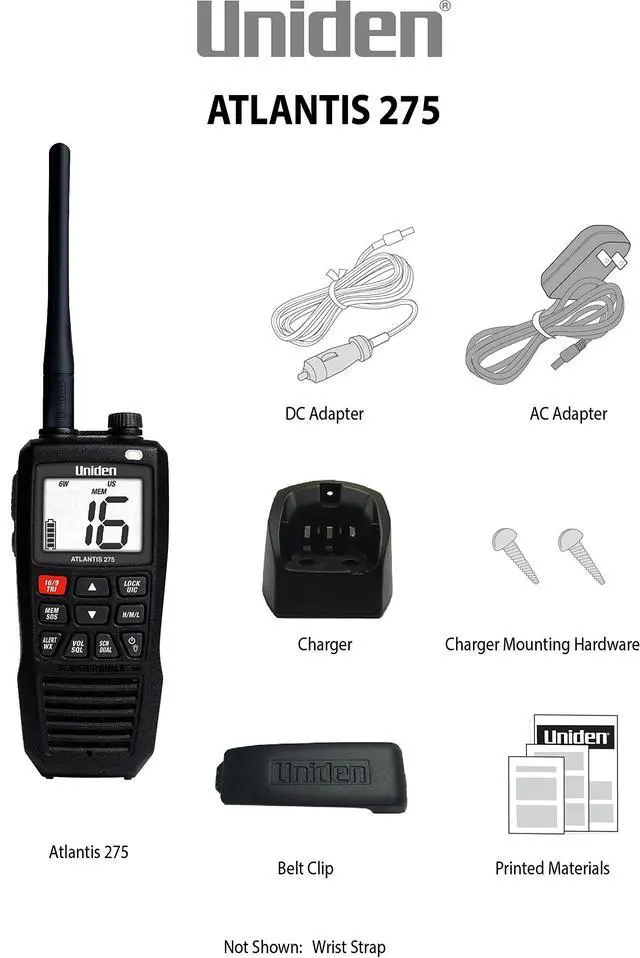Alt view image 4 of 7 - Atlantis 275 Handheld Two-Way VHF Marine Radio, Floating IPX8 Submersible Waterproof, Large Dual-Color Screen, 6-Watt, All USA/International/Canadian Marine Channels, NOAA Weather Alerts